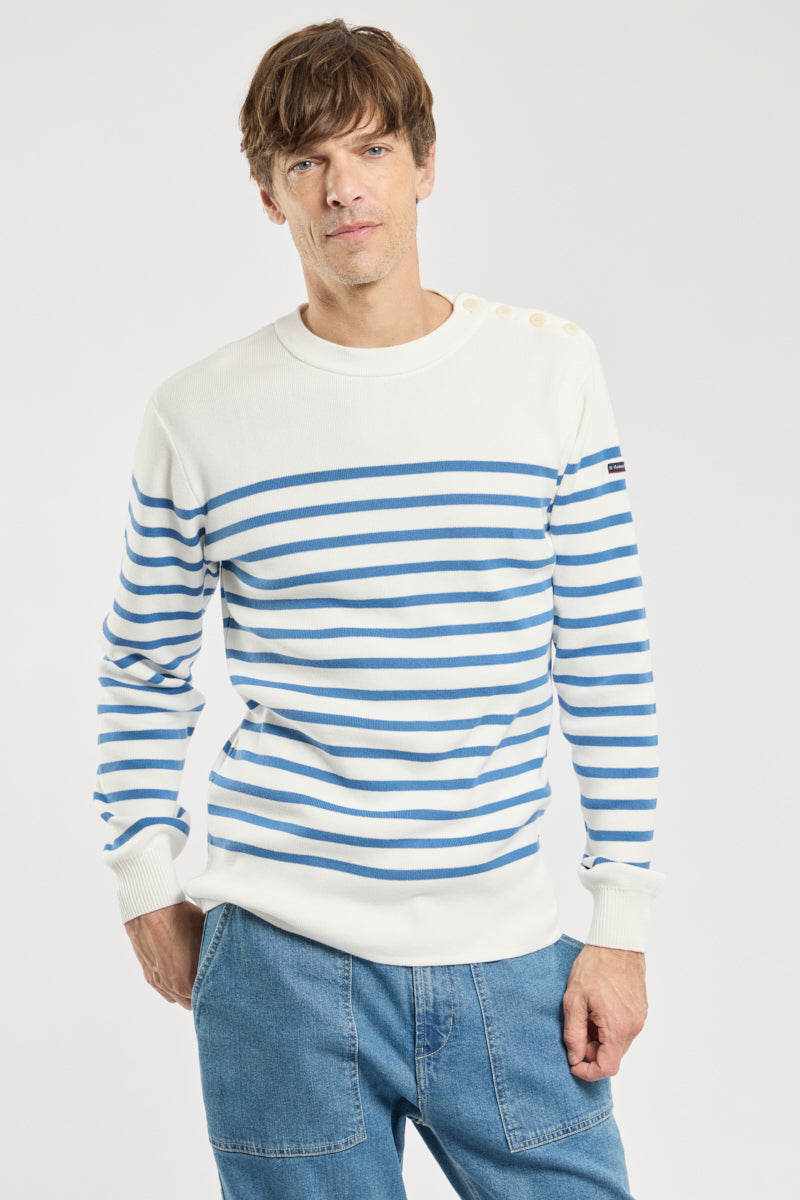 armor-lux-pull-marin-ray-coton-patte-boutonn-e-homme image 4