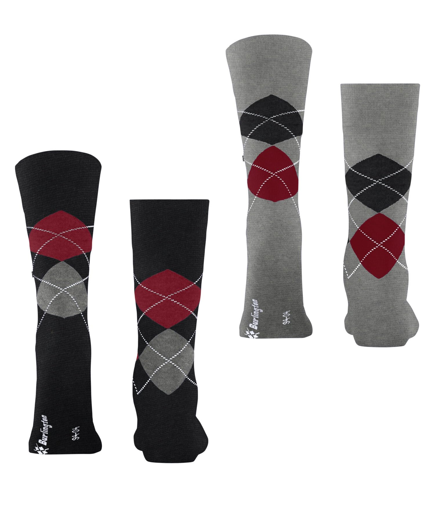 burlington-everyday-argyle-chaussettes-homme-coton-lot-2-paires-gris-oil-melange image 2