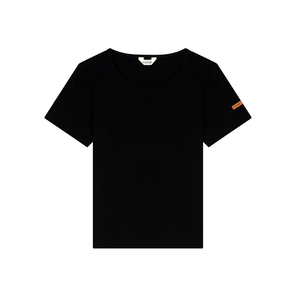 atelier-tuffery-t-shirt-femme-noir-coton-bio-col-rond image 1