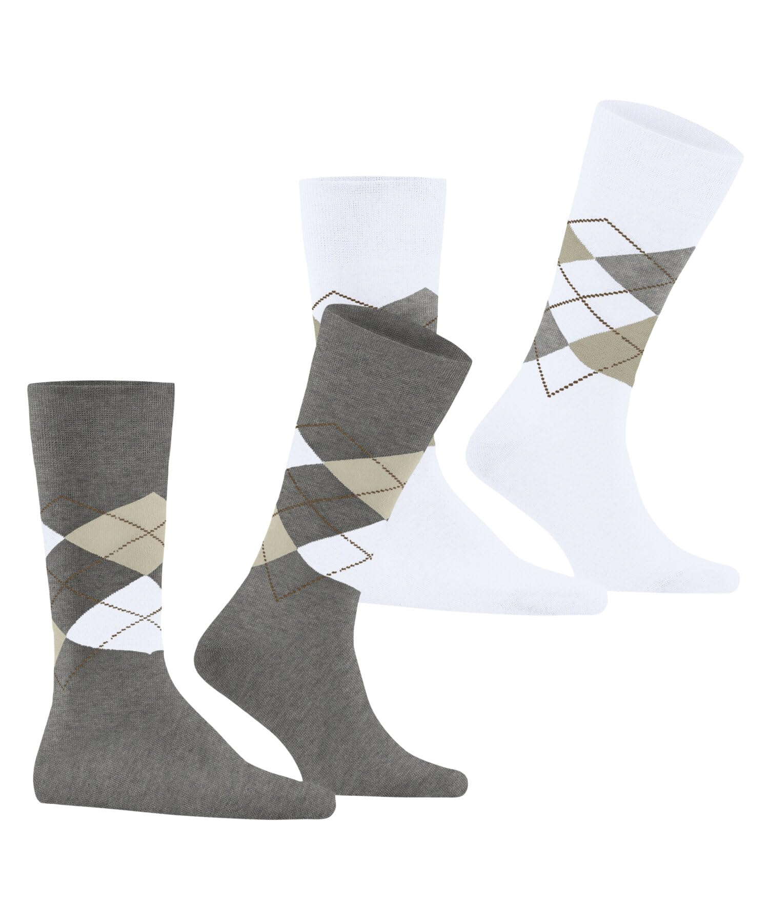 burlington-everyday-argyle-chaussettes-homme-coton-fantaisie-gris-light-grey-322 image 3