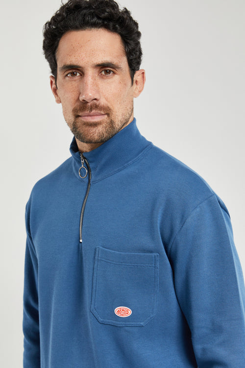 armor-lux-heritage-sweatshirt-zip-col-montant-coton-bio-homme image 3