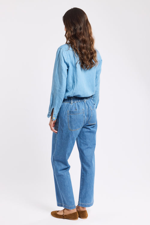 armor-lux-jean-femme-droit-taille-lastique-100-coton image 4