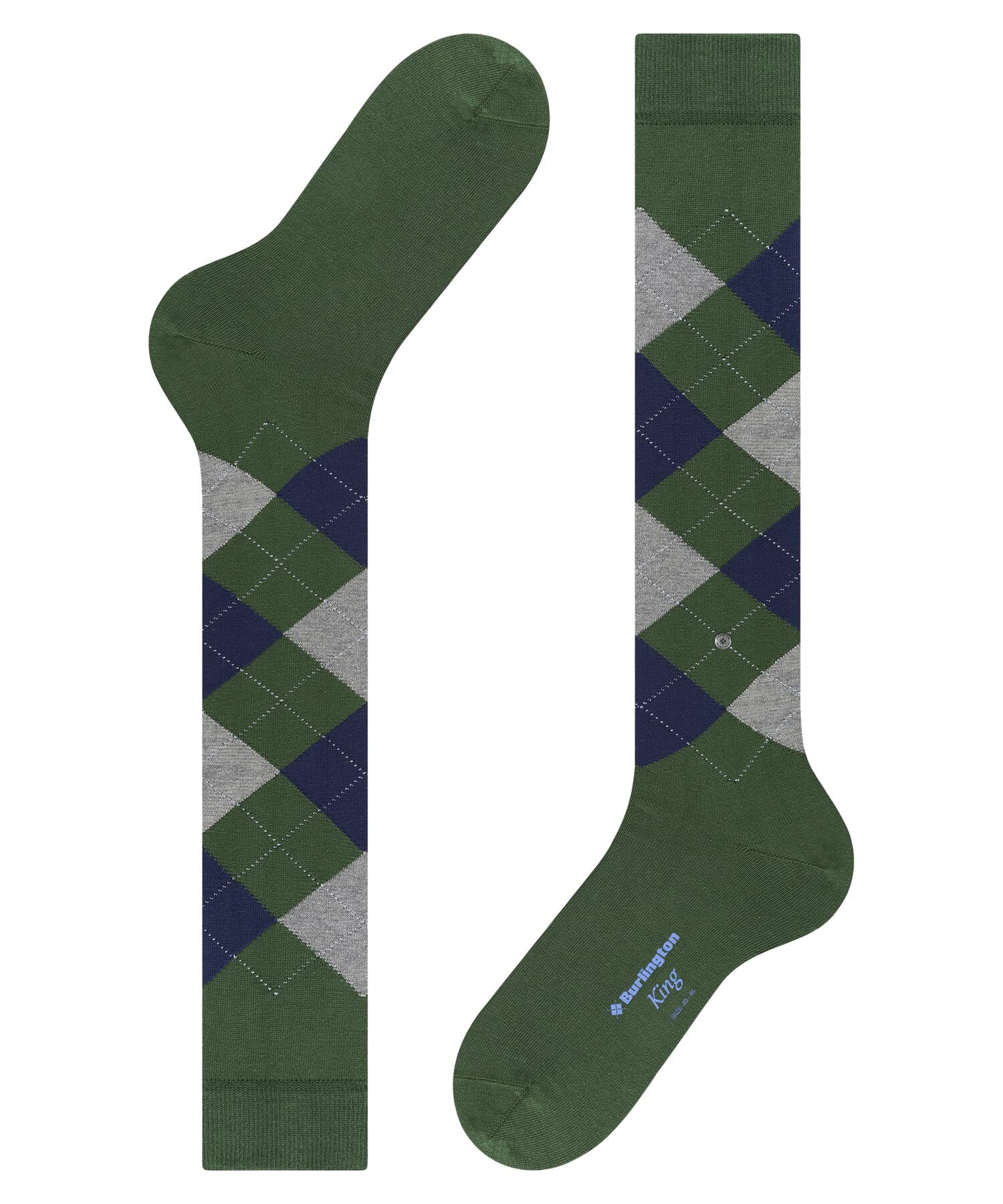 burlington-king-chaussettes-longues-homme-coton-vert-eucalyptus-40-46 image 5