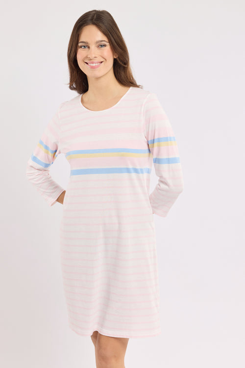 armor-lux-chemise-de-nuit-ray-e-coton-l-ger-manches-3-4 image 2