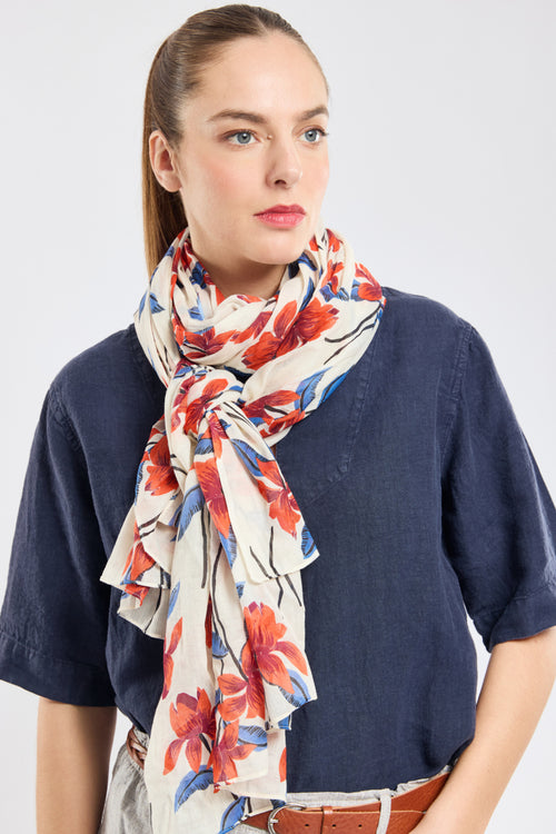 armor-lux-foulard-fleurs-coton-110-x-180-cm image 2