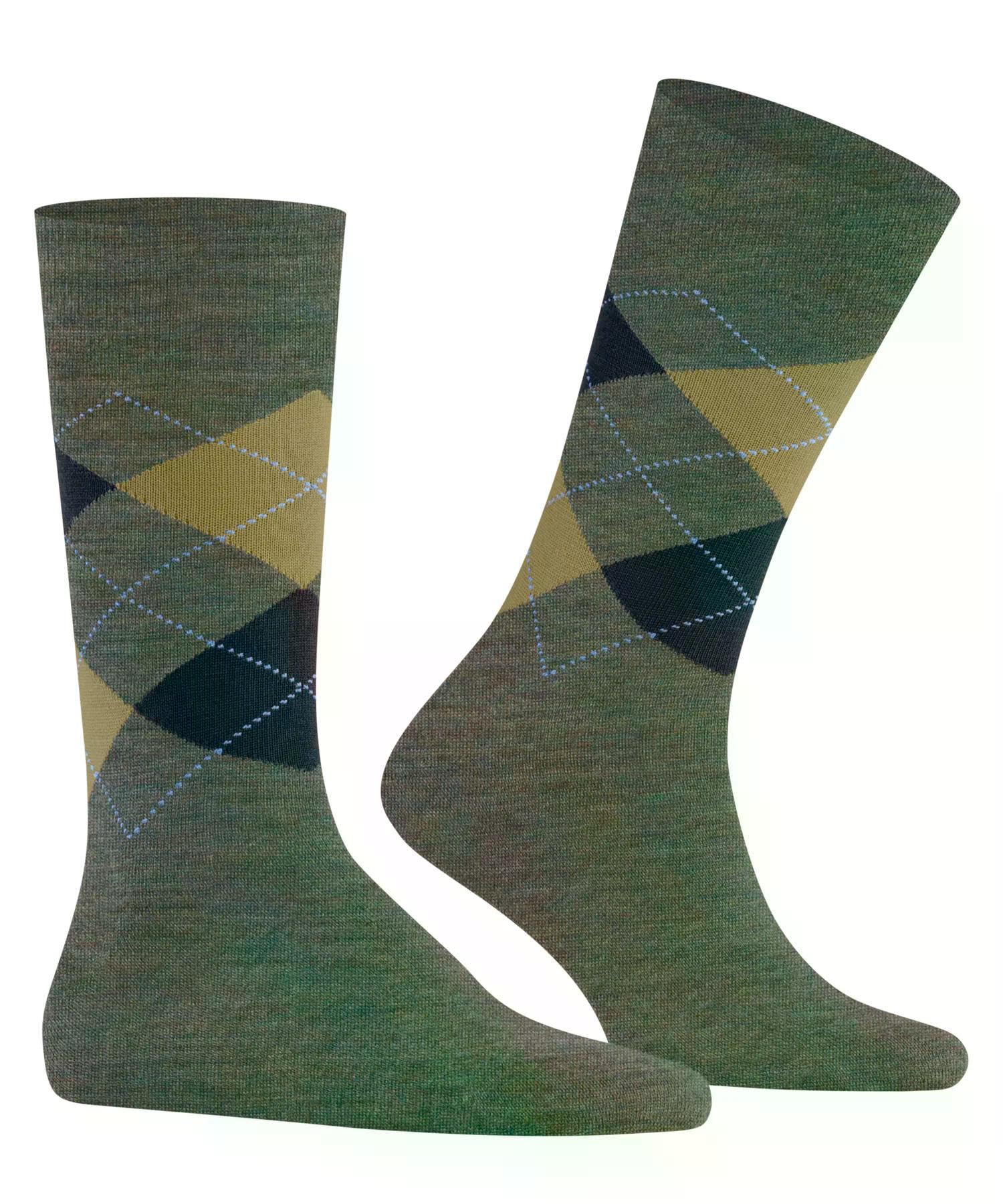 burlington-edinburgh-m-lange-chaussettes-homme-laine-vierge-argyle-vert-turquois image 3