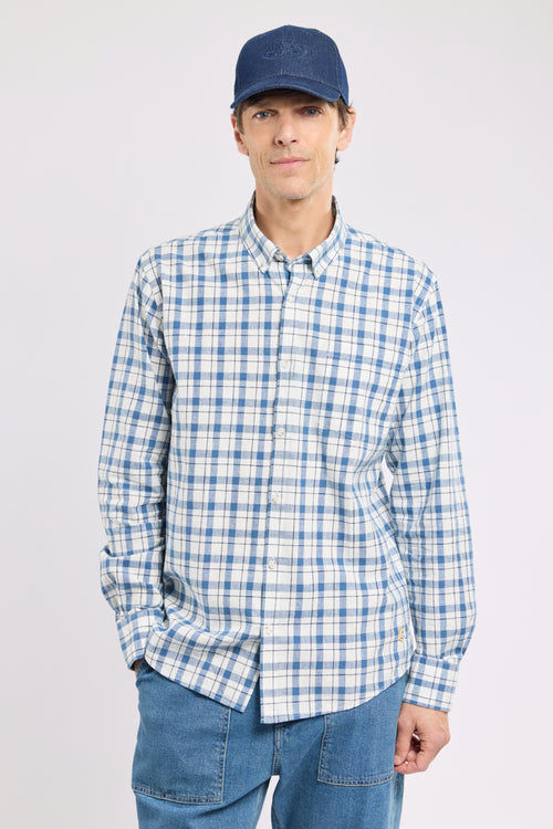 armor-lux-chemise-carreaux-homme-coton-et-lin-manches-longues image 2