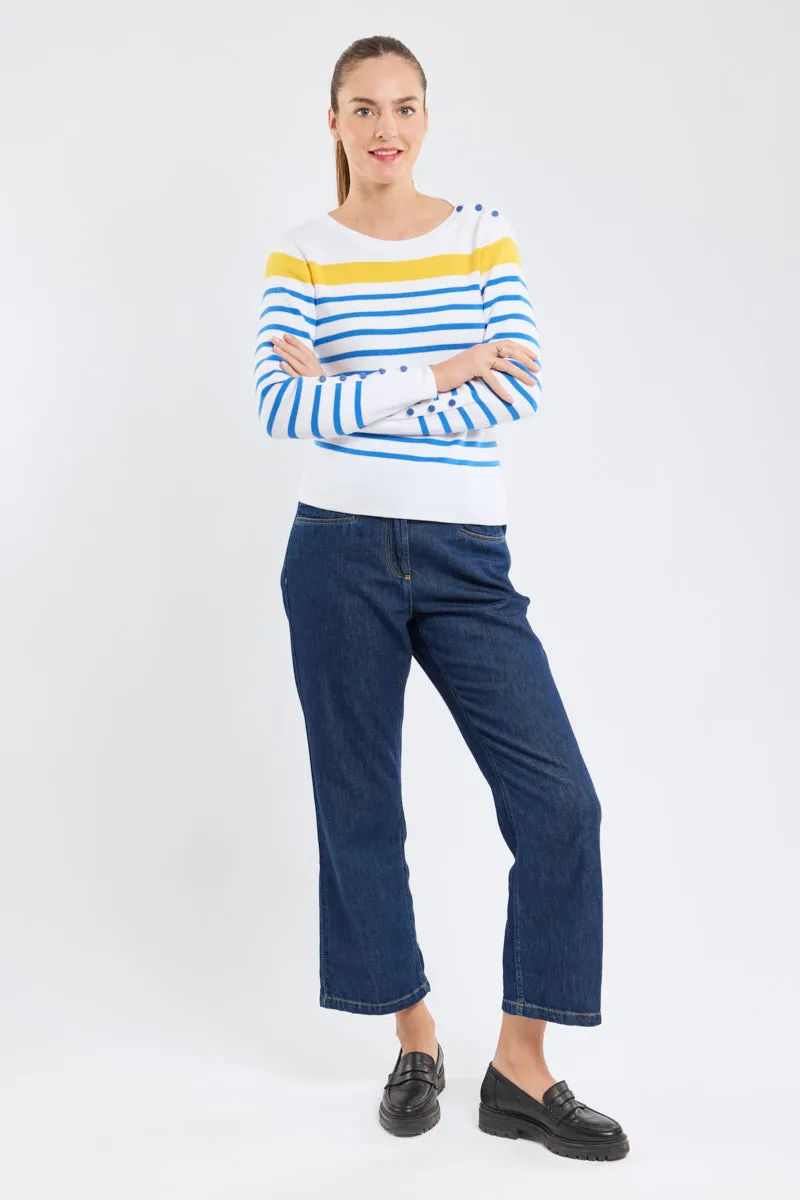 armor-lux-pull-marin-femme-deauville-coton-manches-boutonn-es image 1