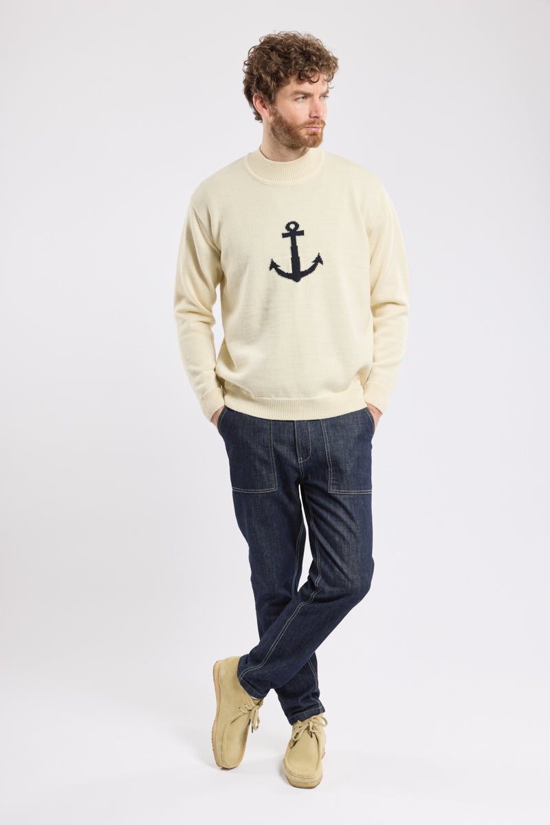 armor-lux-pull-heritage-col-montant-homme-100-laine-ancre image 3
