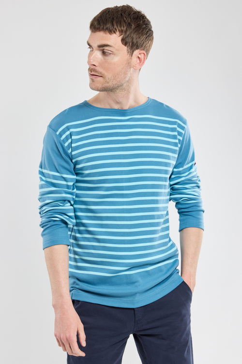armor-lux-marini-re-homme-col-rond-coton-peign-rayures-bicolores-2 image 3