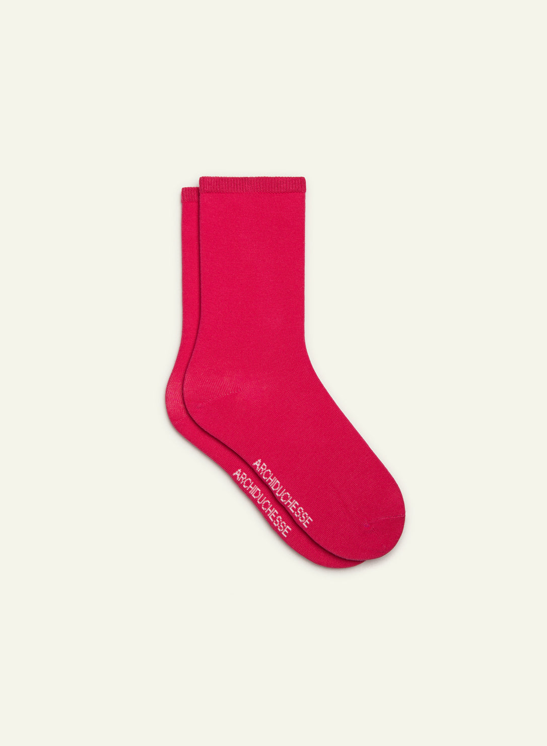 archiduchesse-chaussettes-courtes-rose-framboise-coton-france image 2