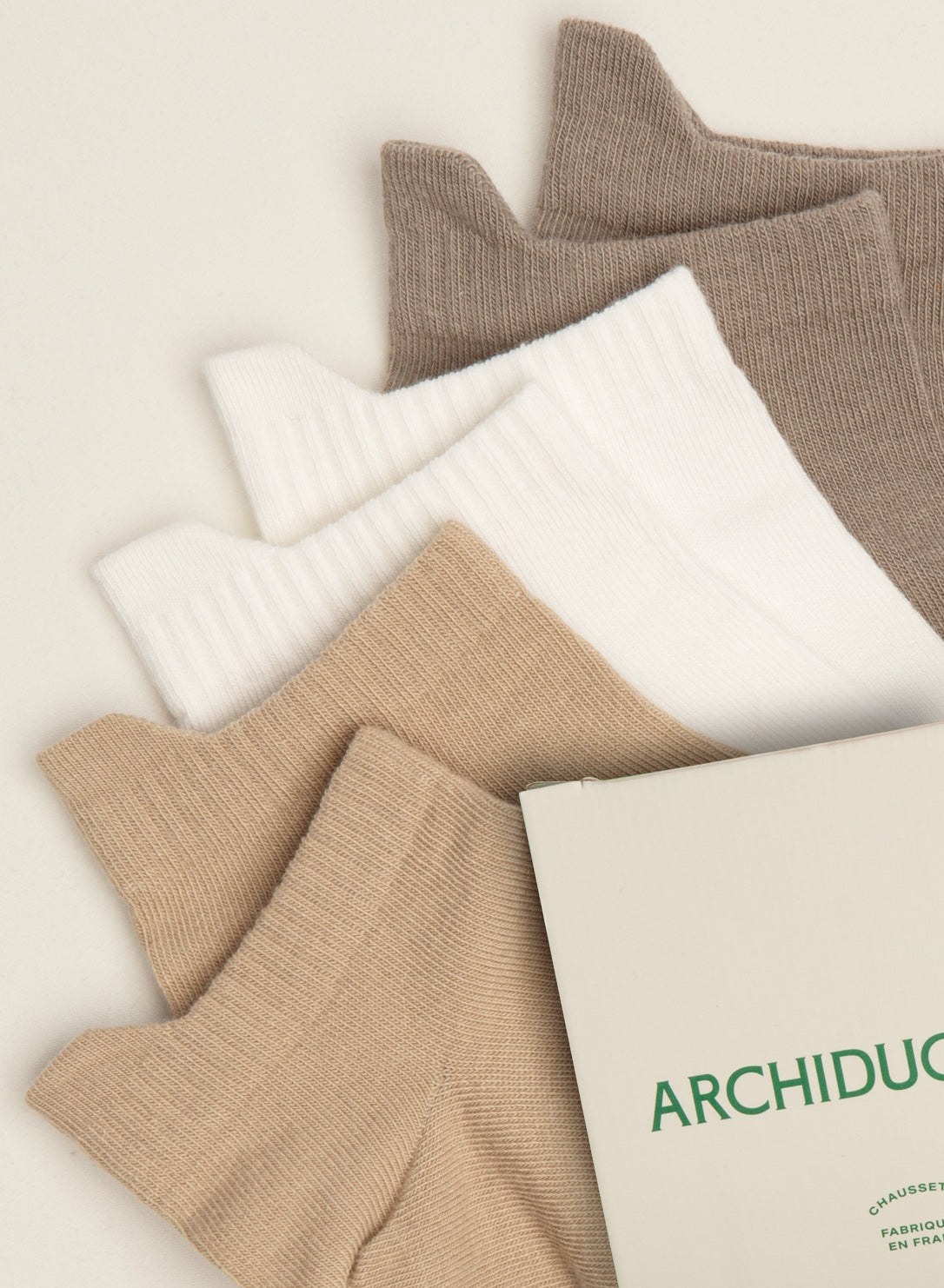 archiduchesse-trio-socquettes-sable-enfant-coffret-3-paires image 2