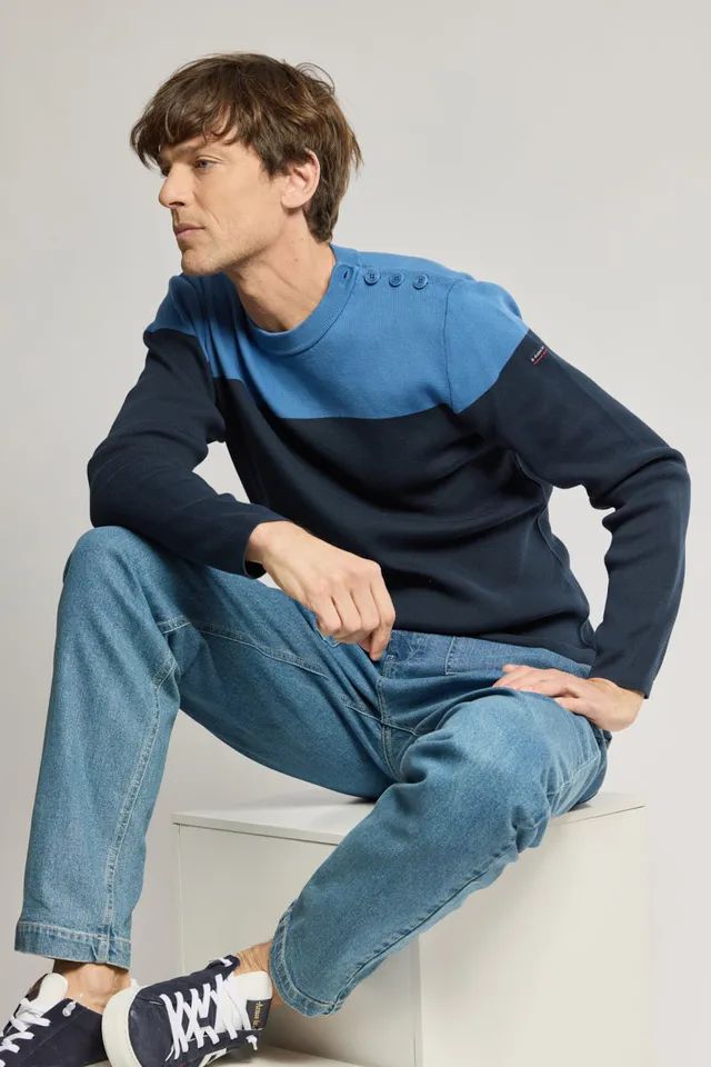 armor-lux-pull-marin-bicolore-homme-coton image 1