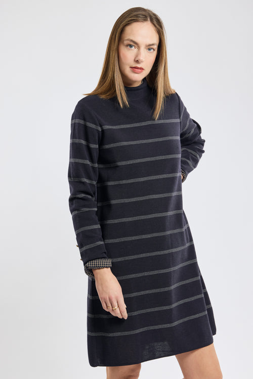 armor-lux-robe-ray-e-femme-laine-col-montant-80-laine image 2