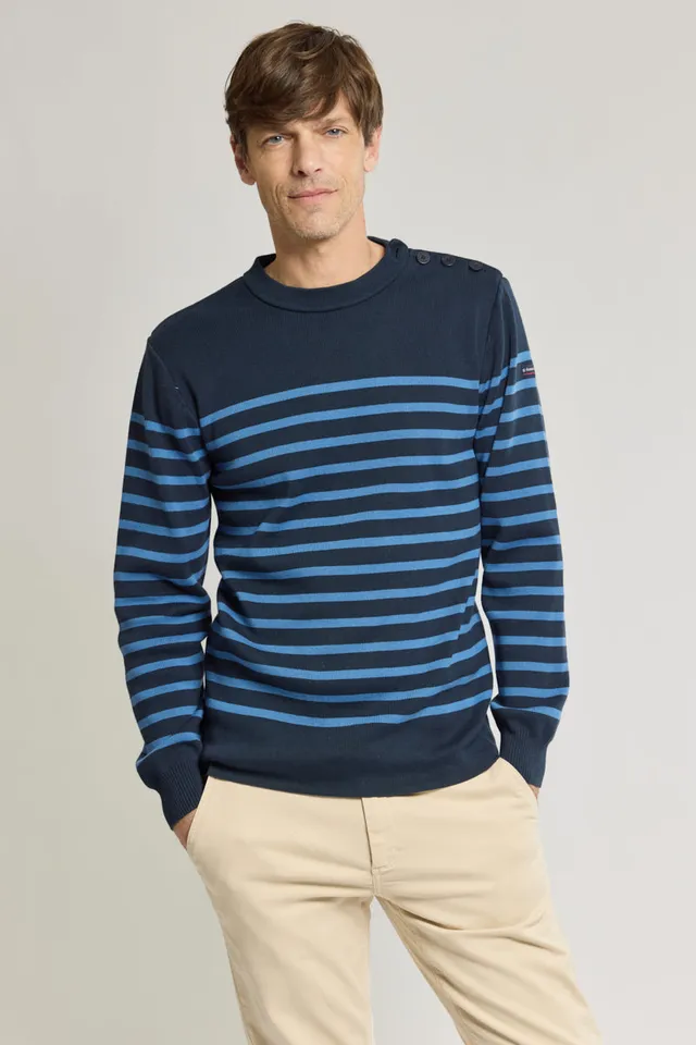 armor-lux-pull-marin-ray-homme-coton image 1