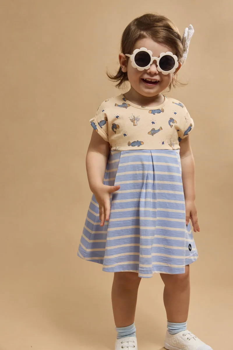 armor-lux-robe-baby-manches-courtes-coton-imprim-vie-marine image 1