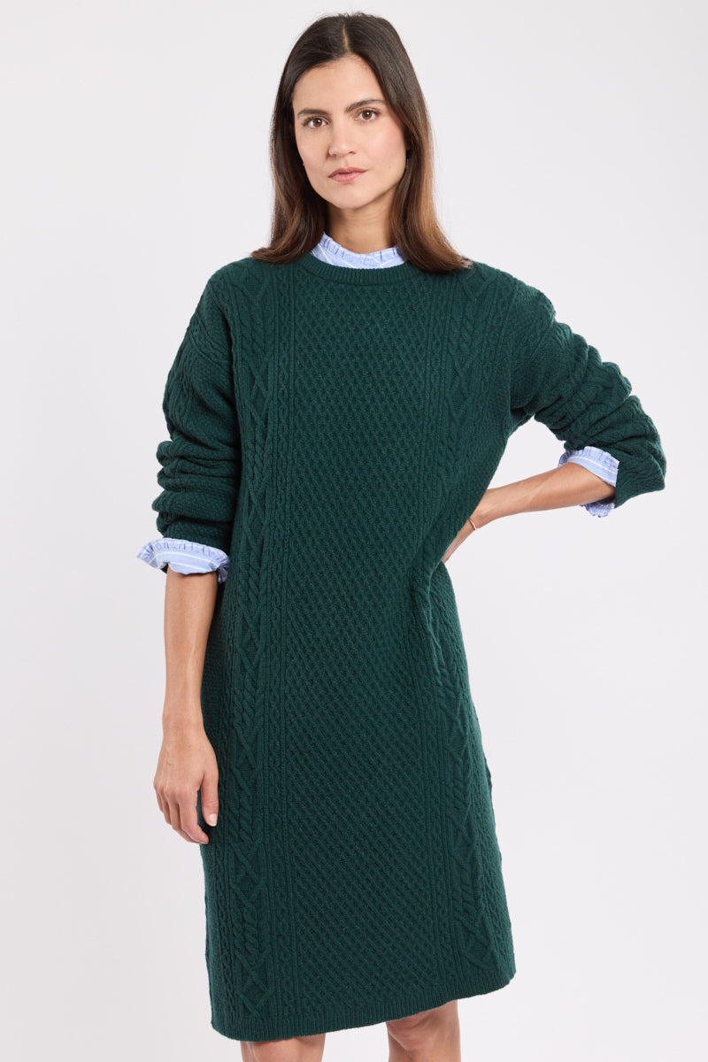 armor-lux-robe-pull-laine-femme-torsades-irlandaises image 1