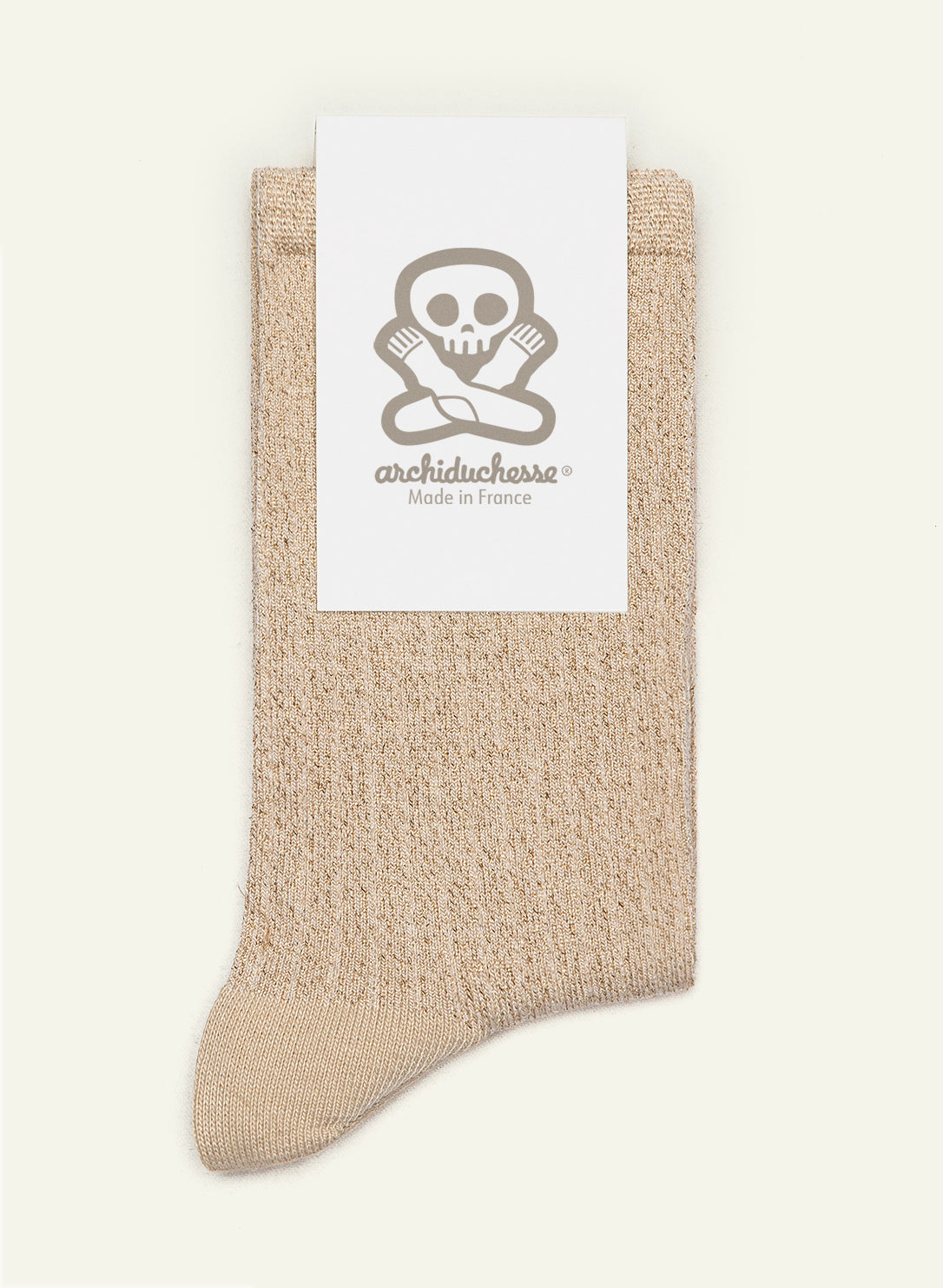 archiduchesse-paillet-e-champagne-chaussettes-courtes-lurex-cr-me image 3