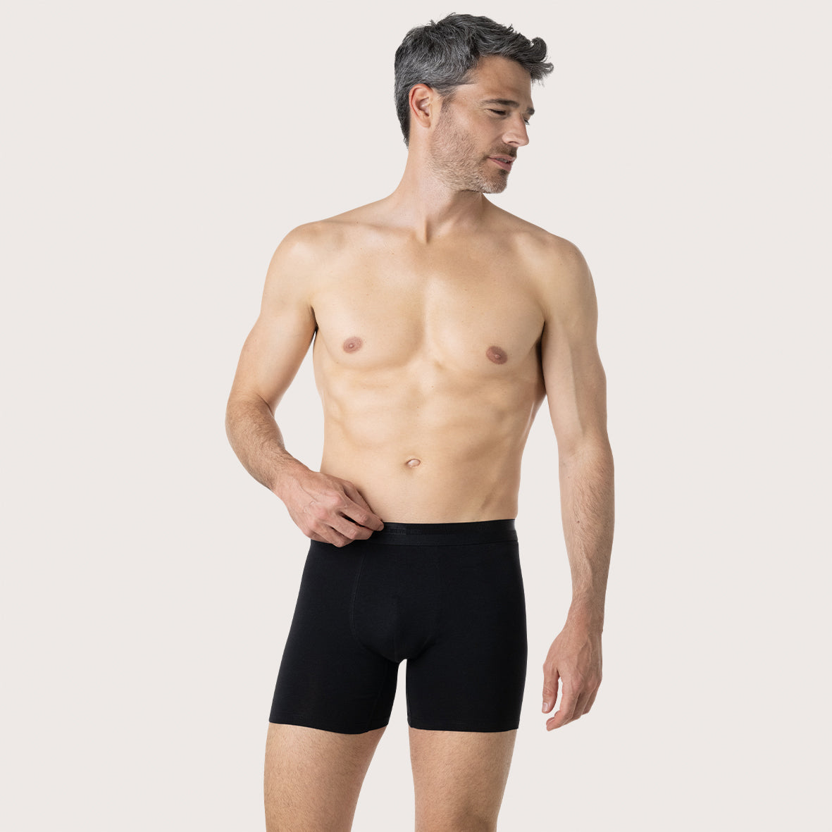lot-de-3-boxers-longs-homme-eminence-studio-unis-stretch image 2