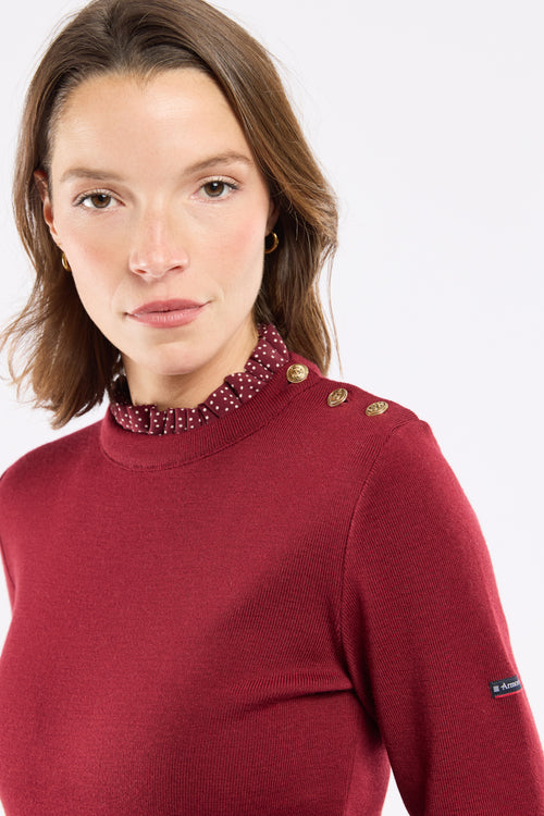 armor-lux-fouesnant-pull-femme-100-laine-col-imprim image 3