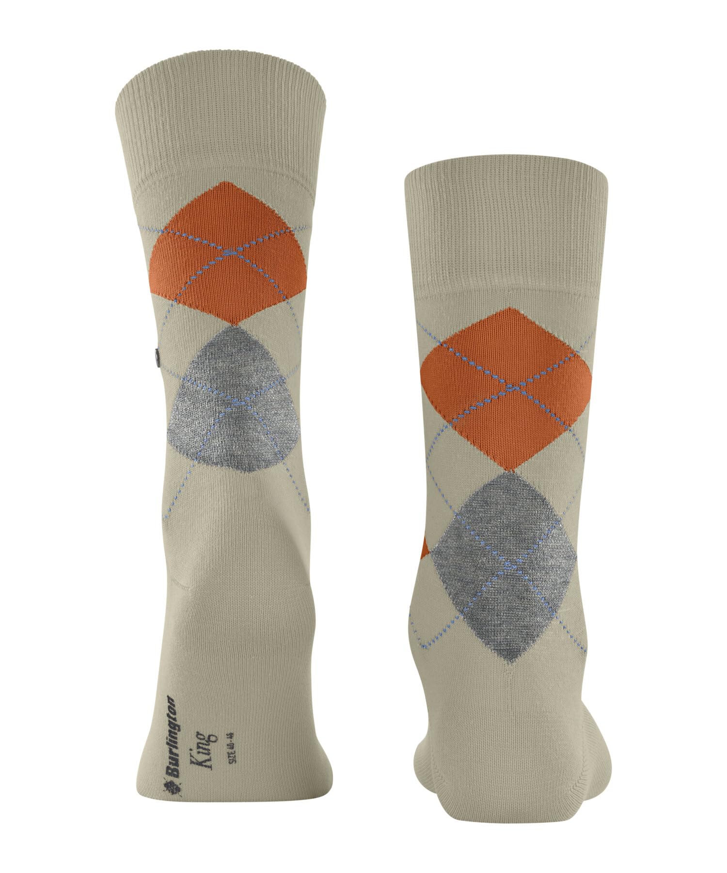 burlington-king-m-chaussettes-homme-coton-fantaisie-1-paire-marron-powder-40-46 image 2