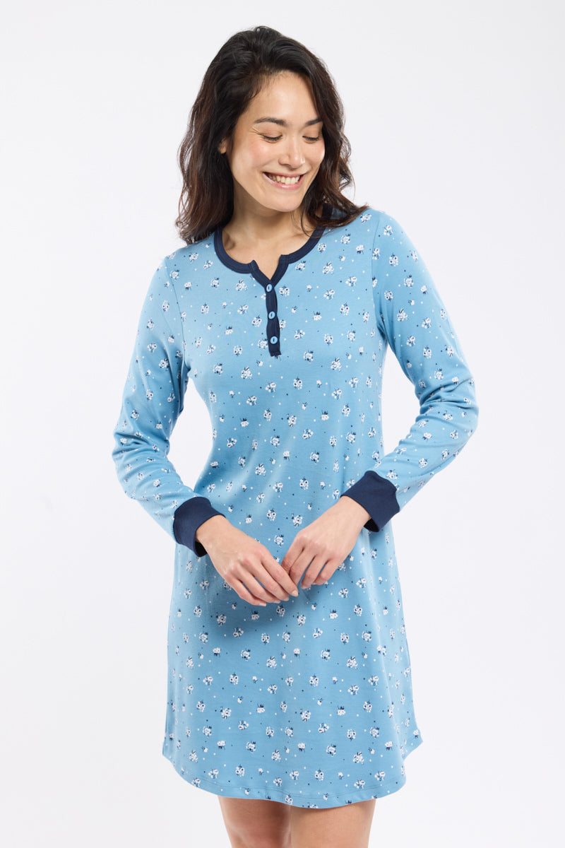 armor-lux-chemise-de-nuit-femme-micromotifs-coton-interlock image 2