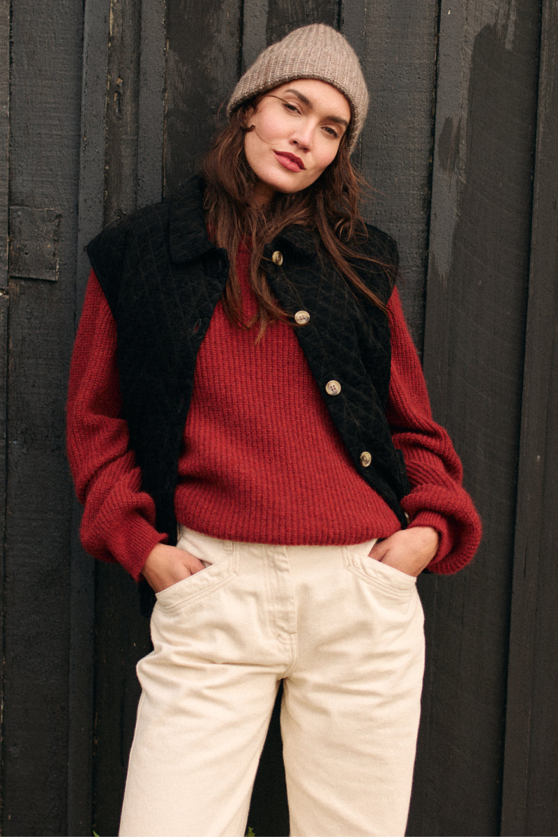 armor-lux-h-ritage-veste-sans-manches-en-velours-matelass-coton-femme image 6