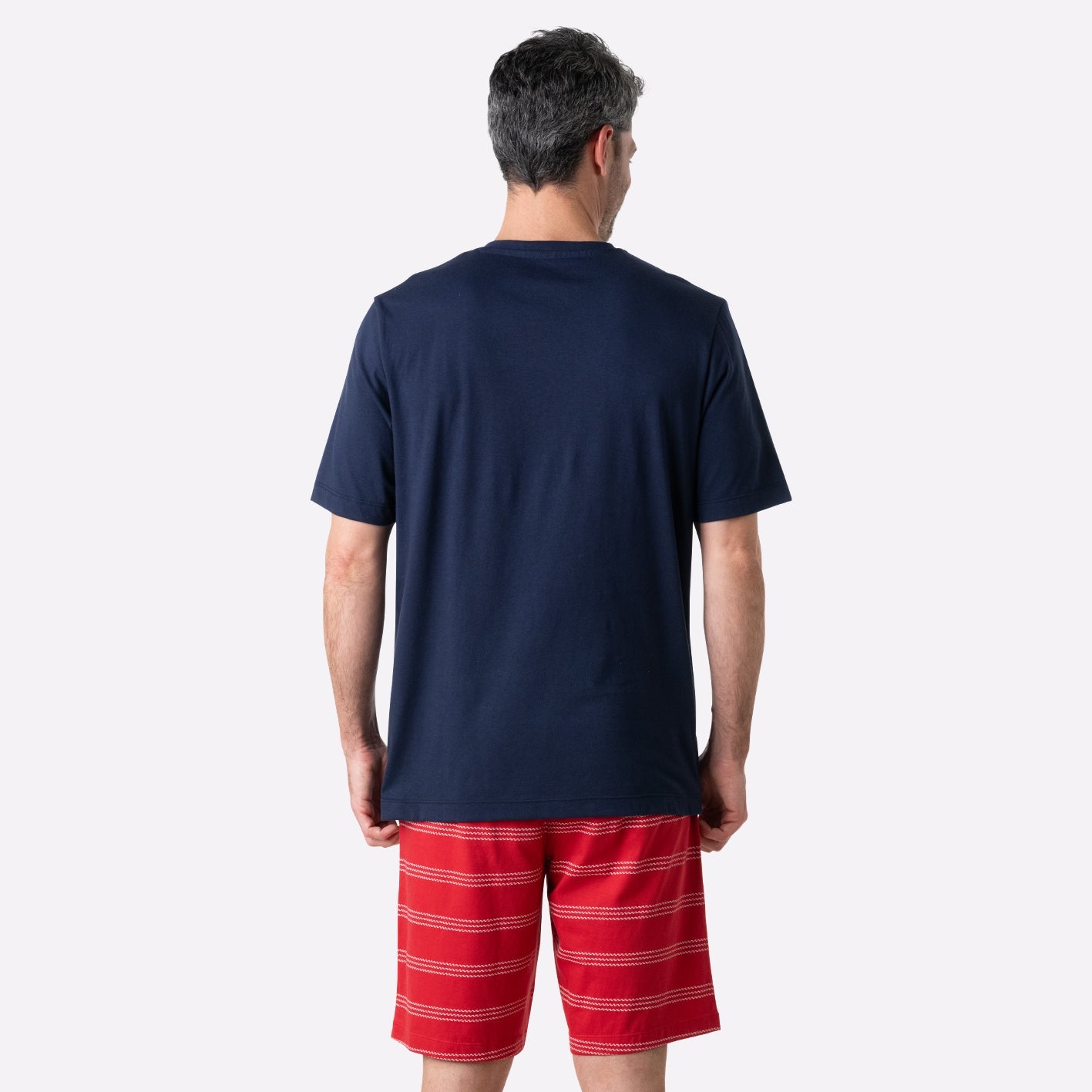 eminence-nautique-pyjama-court-homme-col-t-marine-rouge image 5