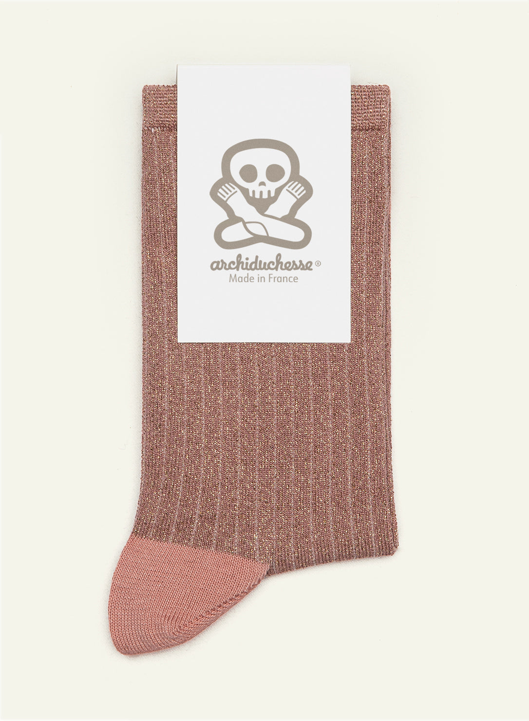 archiduchesse-paillet-e-rose-macaron-chaussettes-courtes-lurex image 3