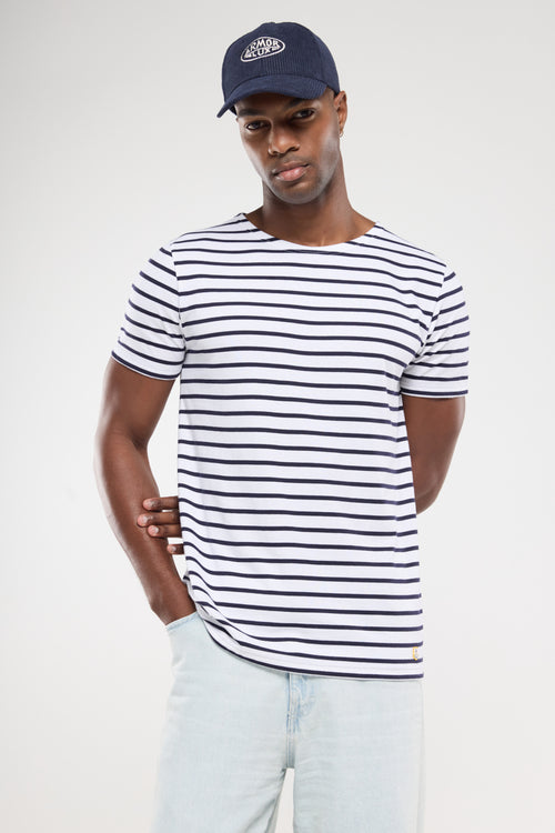 armor-lux-marini-re-homme-manches-courtes-coton-l-ger-col-bateau-h-ritage image 2
