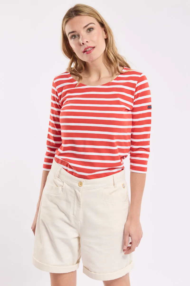 armor-lux-marini-re-femme-manches-3-4-coton-lourd-col-bateau image 1
