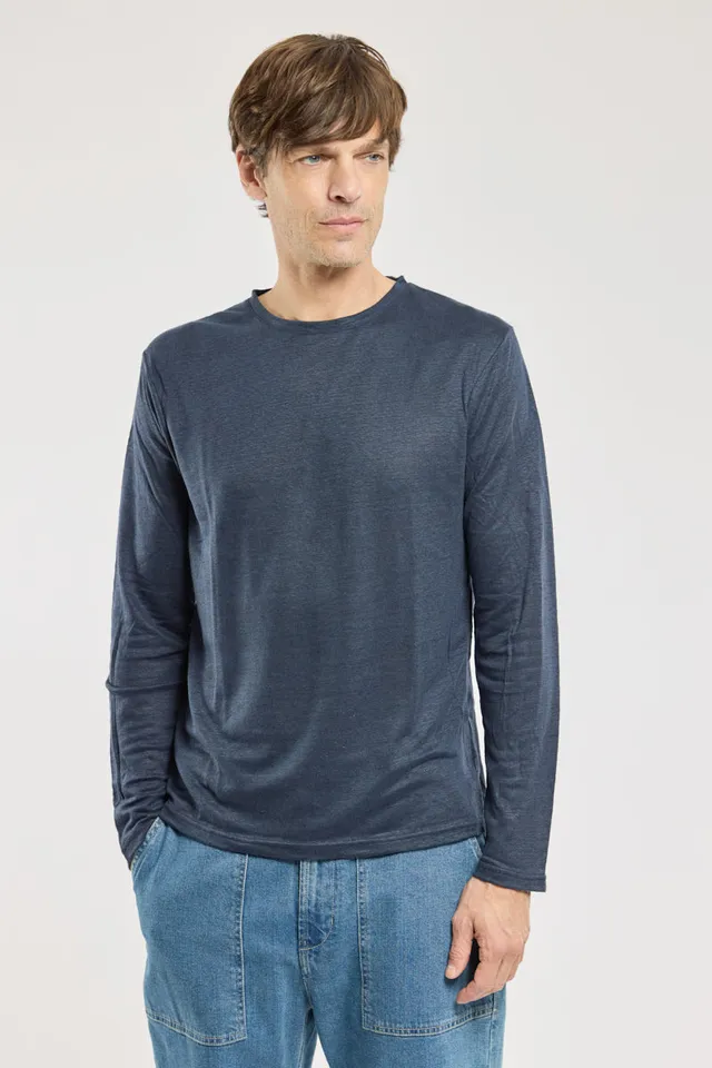 armor-lux-t-shirt-manches-longues-homme-100-lin image 1