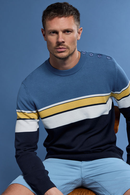 armor-lux-groix-pull-marin-p-cheur-tricolore-homme-100-coton image 2