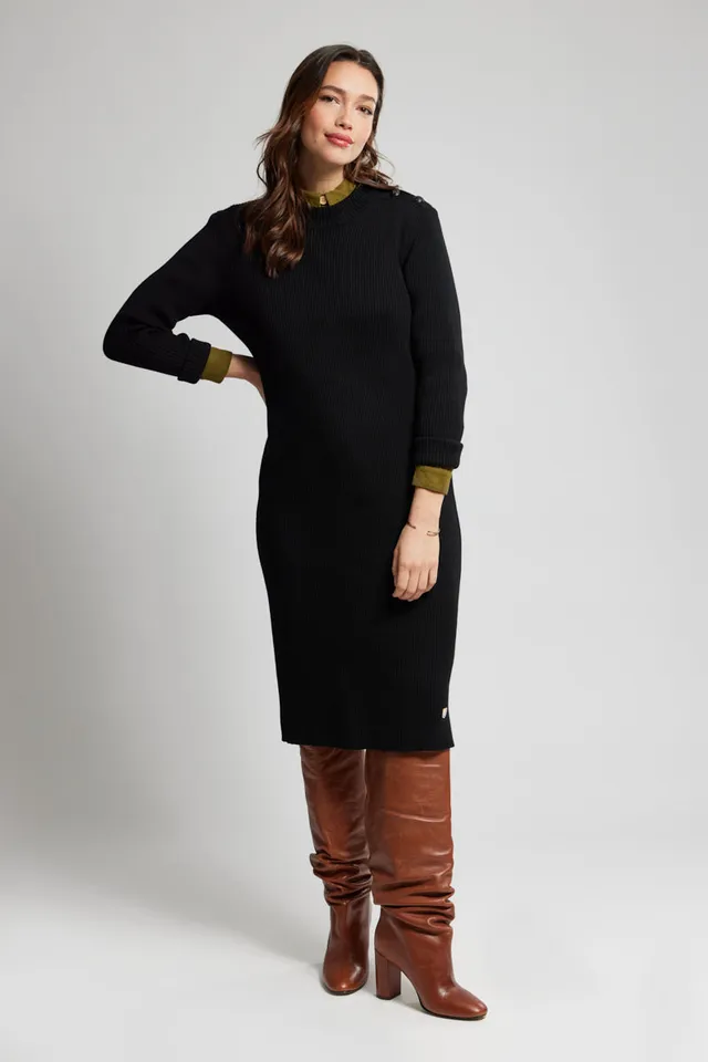 armor-lux-robe-longue-laine-femme-h-ritage-maille-c-tel-e image 1