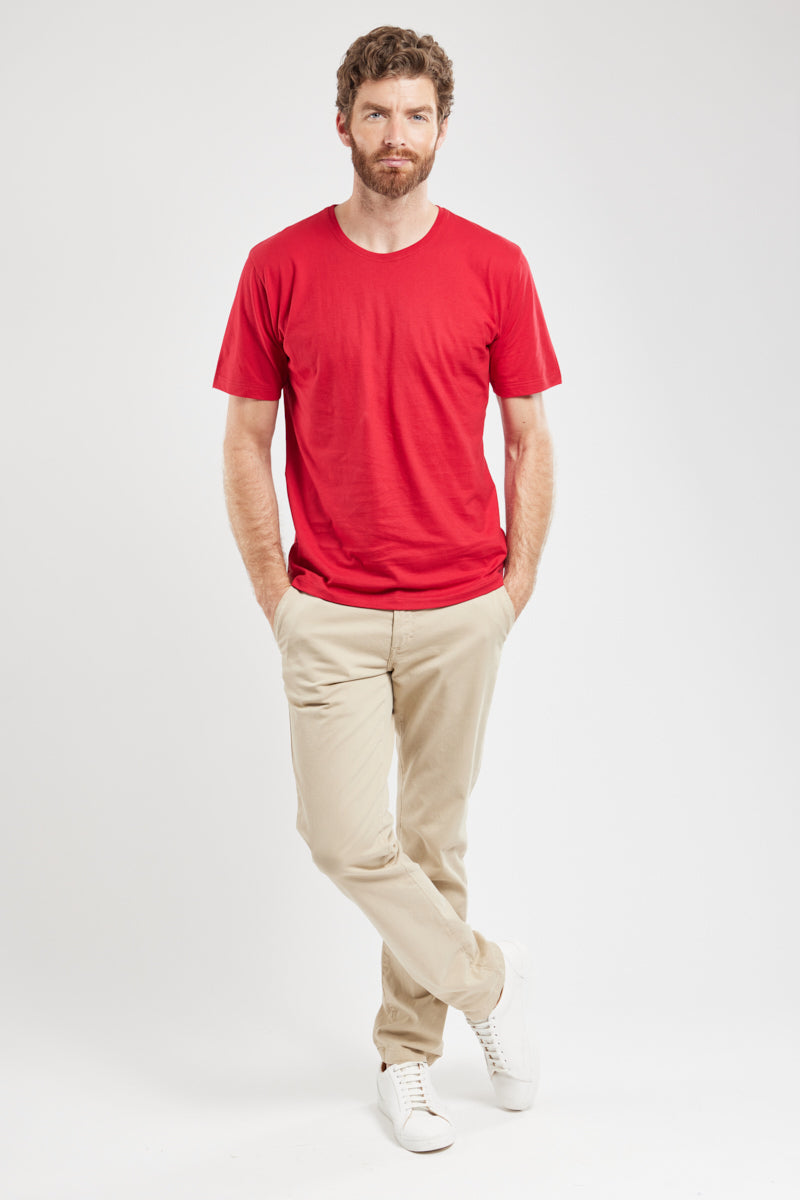 armor-lux-t-shirt-uni-homme-coton-l-ger-col-rond-2 image 3