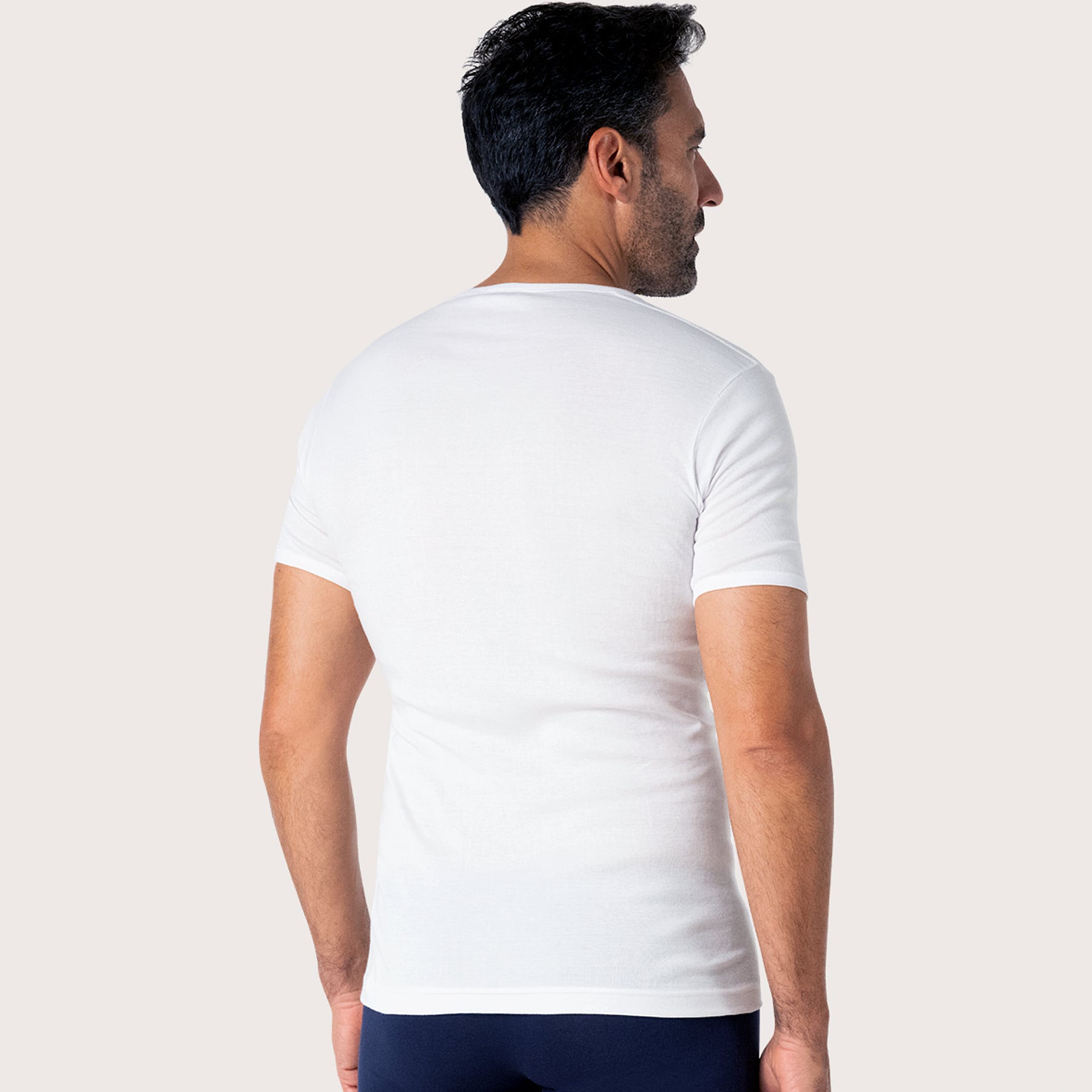 eminence-tee-shirt-col-v-homme-pur-coton-premium-318-blanc image 3