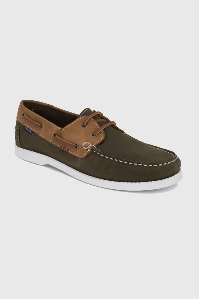 armor-lux-chaussures-bateau-fr-hel-kaki-cuir-su-d-homme image 1