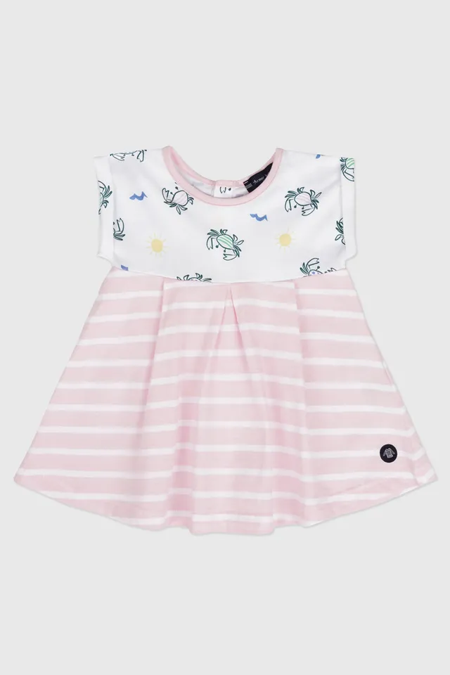 armor-lux-robe-baby-manches-courtes-coton-imprim-sous-marin image 1