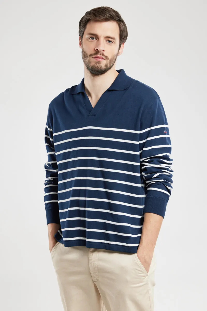 armor-lux-pull-col-vareuse-ray-coton image 1