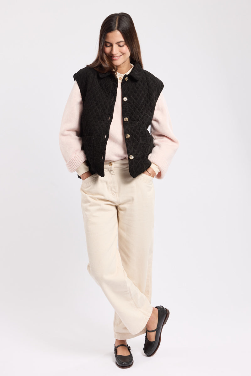 armor-lux-h-ritage-veste-sans-manches-en-velours-matelass-coton-femme image 2