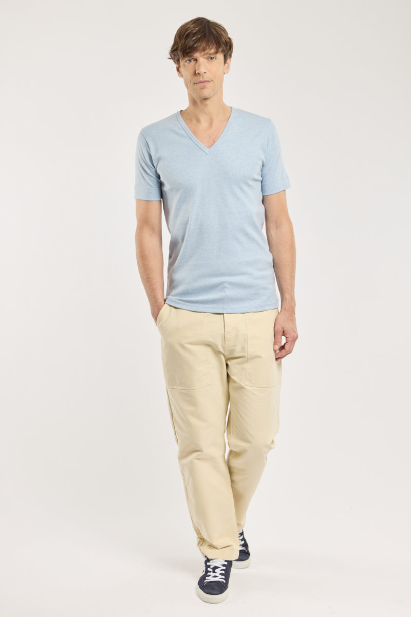 armor-lux-t-shirt-col-v-homme-coton-peign-2 image 3