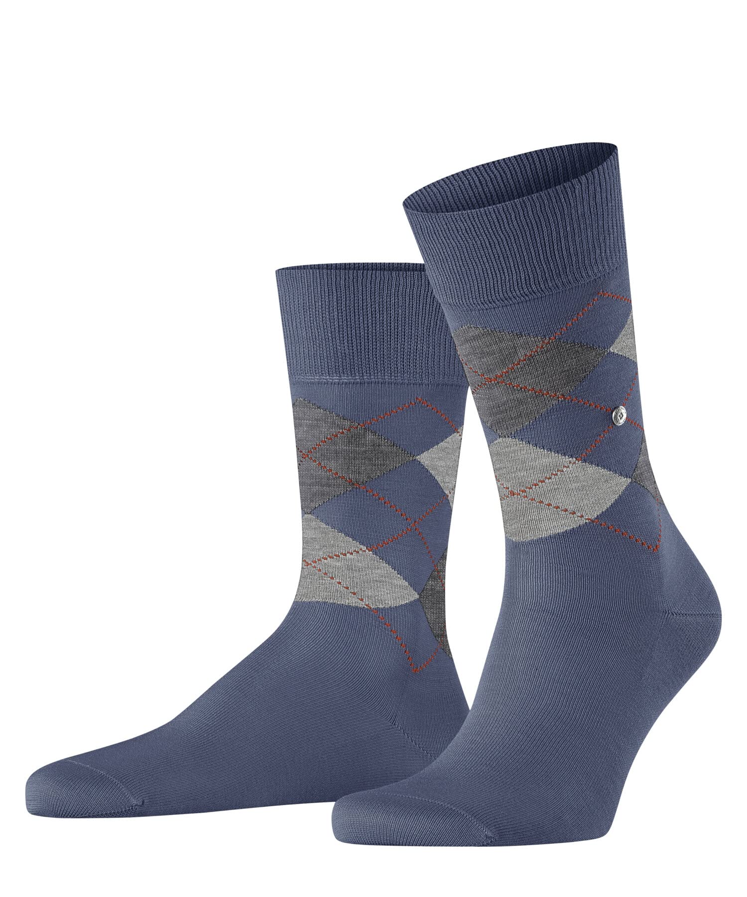 burlington-manchester-chaussettes-homme-coton-losanges-bleu-jeans-40-46 image 1