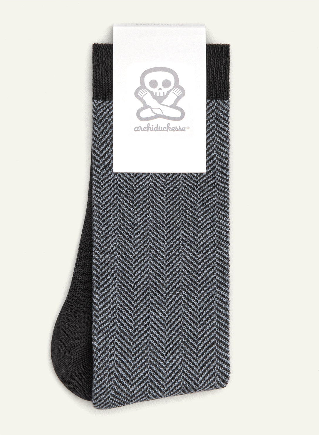 archiduchesse-chevronn-e-grise-chaussettes-fantaisie-mi-mollet-gris image 3