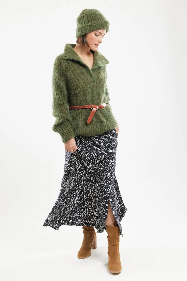 armor-lux-jupe-longue-pois-cupro-viscose-femme image 1