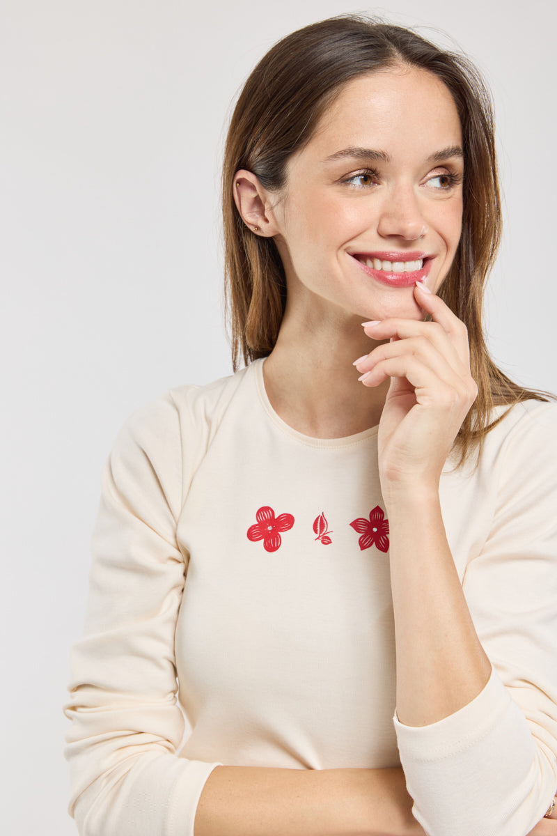 armor-lux-t-shirt-fleurs-femme-manches-longues-coton image 4