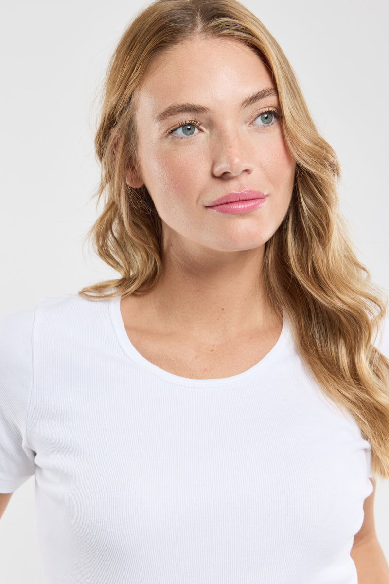 armor-lux-t-shirt-plogoff-femme-coton-stretch-col-rond image 2