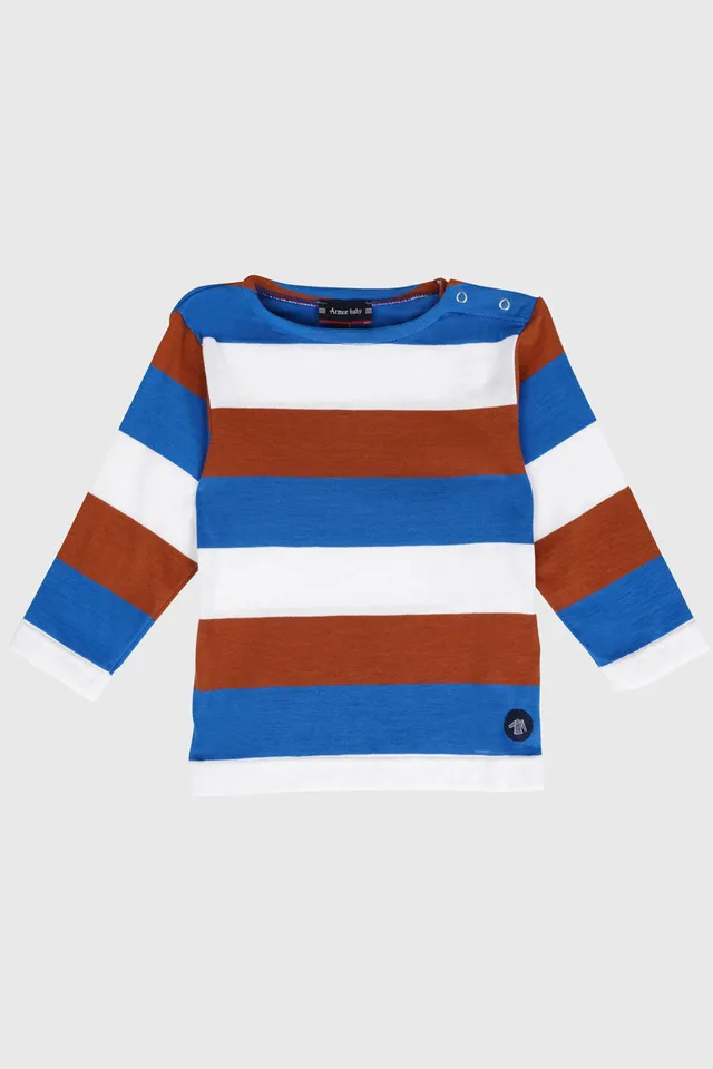 armor-lux-marini-re-b-b-larges-rayures-coton-l-ger-manches-longues image 1