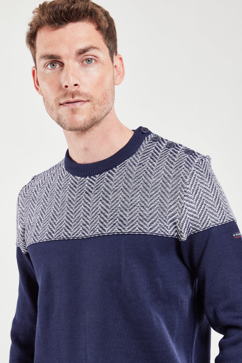 armor-lux-pull-marin-chevron-homme-laine-et-acrylique image 2