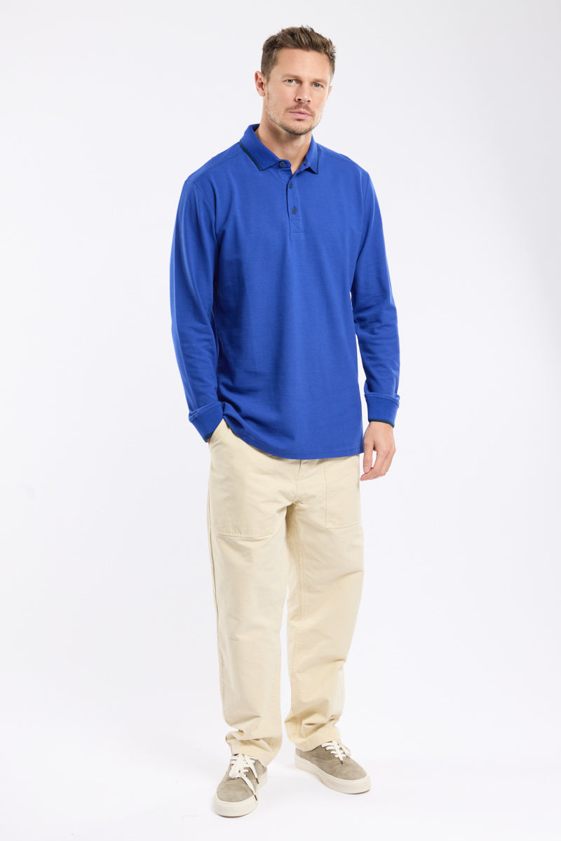 armor-lux-polo-uni-manches-longues-homme-coton-piqu image 3