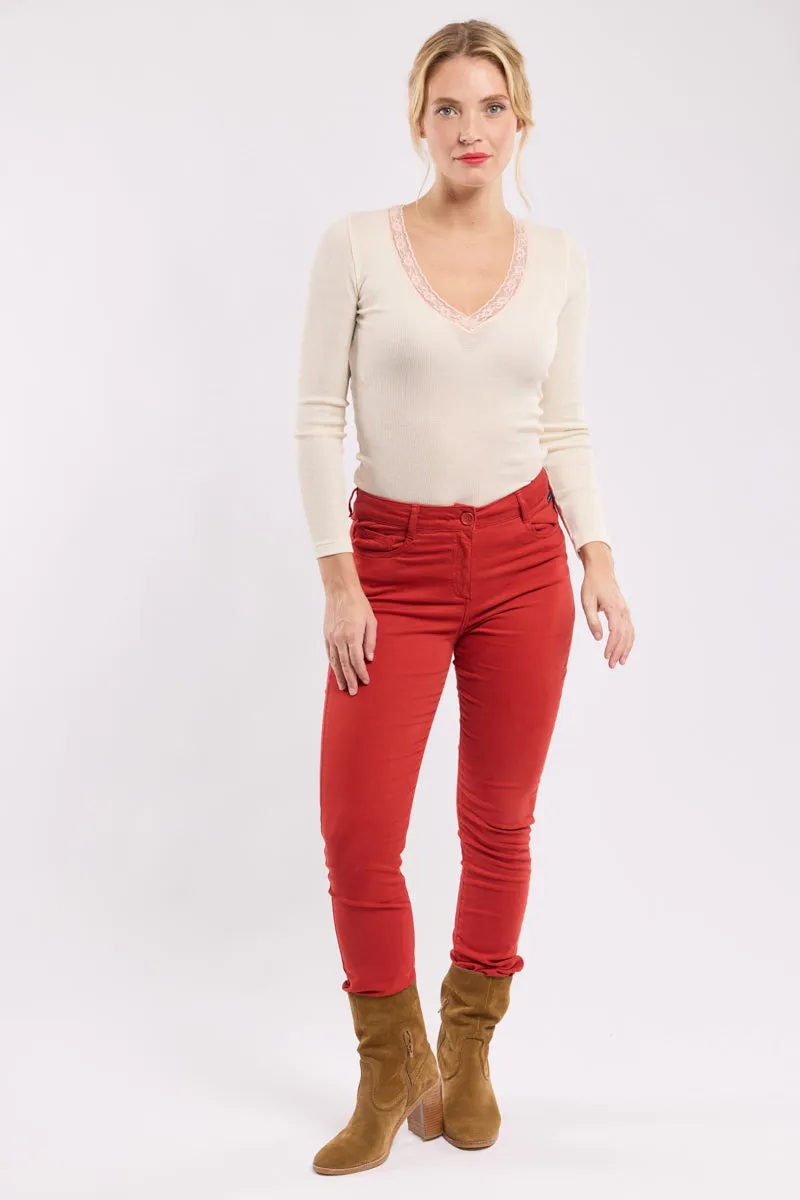 armor-lux-pantalon-slim-femme-coton-gabardine image 1